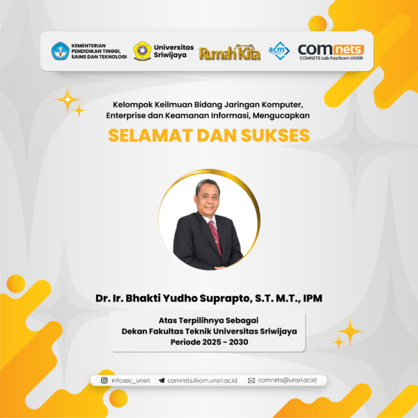 Selamat dan Sukses kepada Dr. Ir. Bhakti Yudho Suprapto, S.T. M.T., IPM. Atas terpilihnya menjadi Dekan Fakultas Teknik Universitas Sriwijaya Periode 2025-2030.